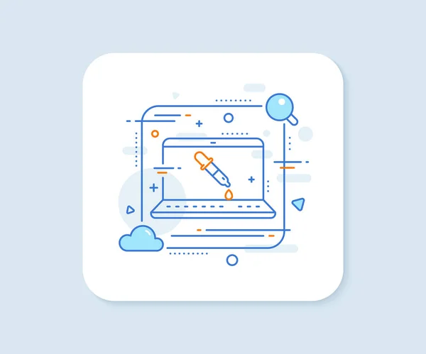 Chemistry Pipette Line Icon Abstract Vector Button Laboratory Sign Analysis — Stock Vector