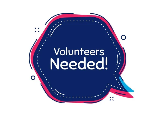 Потрібні Добровольці Думка Бульбашка Векторний Банер Знак Волонтерської Служби Символ — стоковий вектор