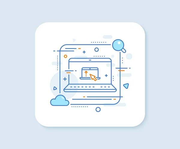 Svep Upp Ikonen För Bärbara Datorer Abstrakt Vektorknapp Rullande Piltecken — Stock vektor