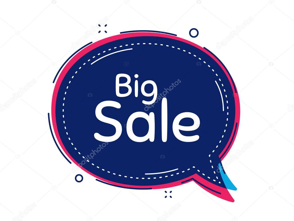 Big Sale. Thought bubble vector banner. Special offer price sign. Advertising Discounts symbol. Dialogue or thought speech balloon shape. Big sale chat think speech bubble. Vector