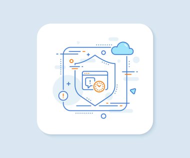 Proje bitiş tarihi simgesi. Soyut vektör düğmesi. Zaman yönetimi işareti. İnternet sembolü. Proje bitiş tarihi simgesi. Kalkan konseptini koru. Vektör