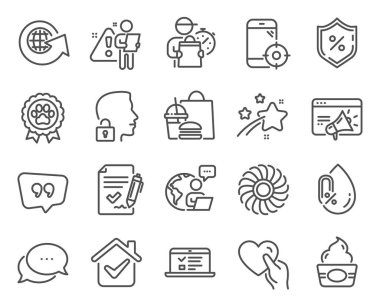 İş simgeleri ayarlandı. Dondurma olarak ikon, Seo pazarlama, kredi yüzde işareti. Sistemi aç, kalbi tut, vantilatör motor sembolleri. Onaylanmış anlaşma, dünya küresi, köpek yarışması. Vektör