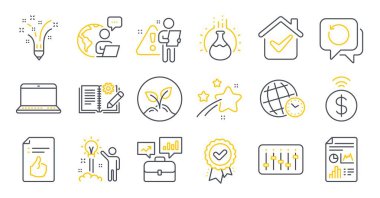 Başlangıç, DJ denetleyici, Mühendislik belgeleme sembolleri gibi Eğitim simgeleri kümesi. Rapor belgesi, zaman dilimi, veri kurtarma işaretleri. Not defteri, iş portföyü, onaylanmış ödül. Vektör