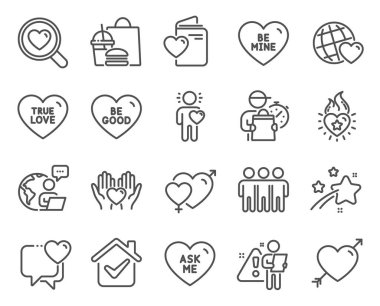 Aşk simgeleri hazır. İkonun içinde 