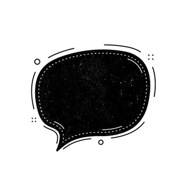 Konuşma balonu ikonu. Grunge yardım balonu. Sohbet mesajı işareti. Konuş, sembolik konuş. İletişim balonu şablonu. Destek ya da iletişim simgesi. Konuşan, düşünen bir sohbet balonu. Düşünce işareti. Vektör