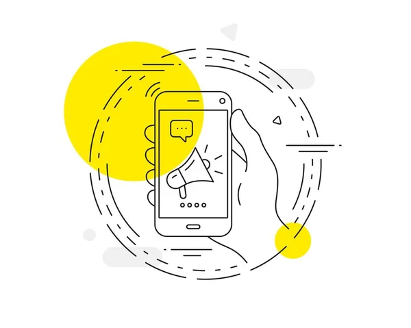 Icône Ligne Mégaphone Bouton Vecteur Téléphone Portable Symbole Dispositif Publicitaire — Image vectorielle