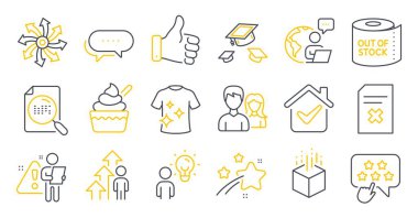 Nokta mesajı, Çok Yönlü, Artırılmış gerçeklik sembolleri gibi iş simgeleri. Çalışan sonuç, takım çalışması, şapka atma. Dosyayı sil, Sıralama Yıldızı, Arama dosyası. Tuvalet kağıdı. Vektör