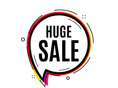 Büyük indirim var. Konuşma balonu taşıyıcı pankartı. Özel fiyat tabelası. Reklam indirimi sembolü. Düşünce ya da diyalog balonu şeklinde. Büyük indirimli sohbet balonu. Bilgi bulutu mesajı. Vektör