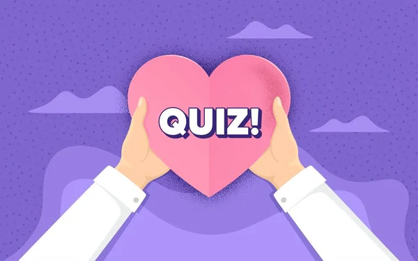 Quiz Symbool Liefdadigheid Doneren Concept Antwoord Vraagteken Onderzoekstest Handen Met — Stockvector