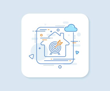 Okçuluk çizgisi simgesi. Soyut vektör düğmesi. Lunapark eğlence tabelası. Okçuluk çizgisi simgesi. Ev konsepti rozeti. Vektör