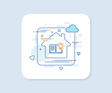 Ürün bilgi çizgisi simgesi. Soyut vektör düğmesi. Eğitim süreci işareti. Ürün bilgi çizgisi simgesi. Ev konsepti rozeti. Vektör