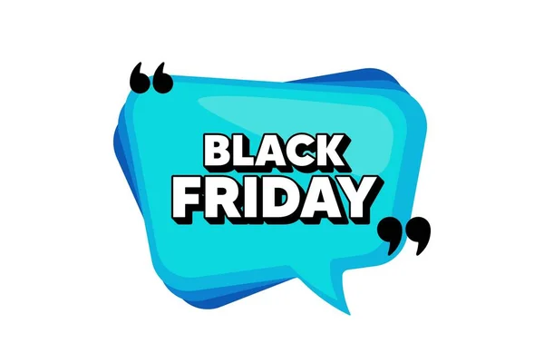 Black Friday Sale Banner Burbuja Habla Azul Con Citas Oferta — Vector de stock