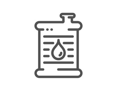 Petrol varili ikonu. Benzin ya da dizel yakıt tabelası. Petrol enerji sembolü. Kalite tasarım elemanı. Doğrusal yağ varili simgesi. Düzenlenebilir felç. Vektör