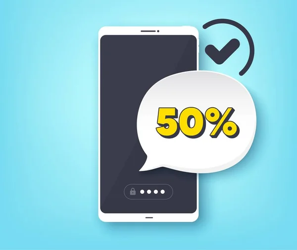 Відсотків Від Продажу Мобільний Телефон Попередженням Ціновий Знак Знижки Спеціальний — стоковий вектор