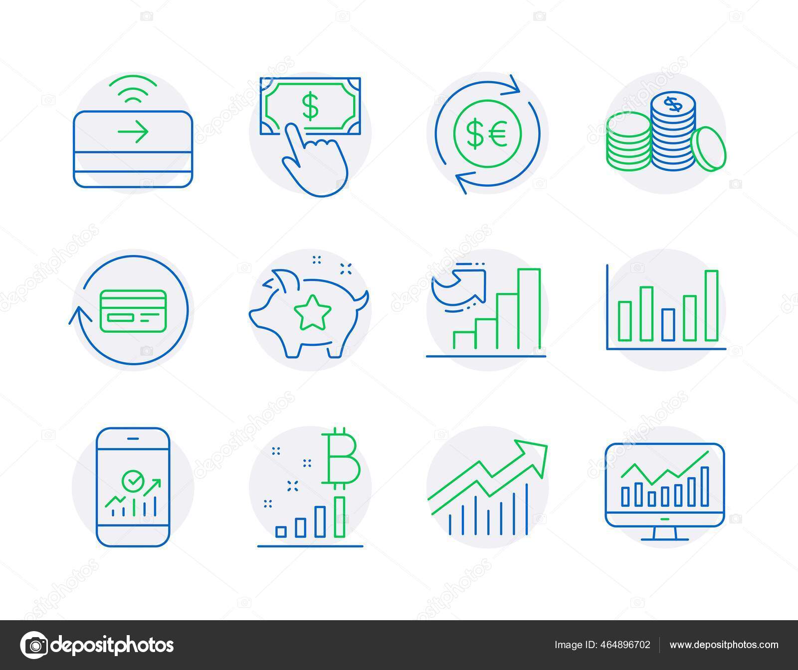 아이콘 아이콘 충성도는 서명을 포함한다 비트코인 그래프 Vector 스톡 벡터 - ©Blankstock 464896702