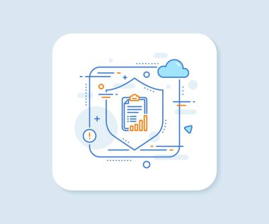 Kontrol listesi simgesi. Soyut vektör düğmesi. Grafik çizelgesi. Büyüme diyagramı sembolü. Kontrol listesi simgesi. Kalkan konseptini koru. Vektör