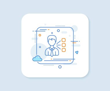 Üçüncü parti çizgi ikonu. Soyut kare vektör düğmesi. Takım lideri işareti. İş konuşma sembolü. Üçüncü parti çizgi ikonu. Kaliteli rozet. Vektör