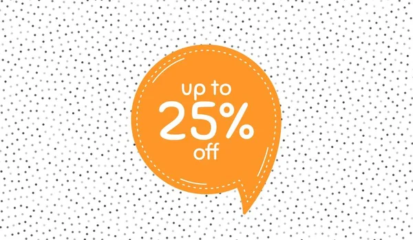 Percent Sale Orange Speech Bubble Polka Dot Pattern Discount Offer — Stockvector