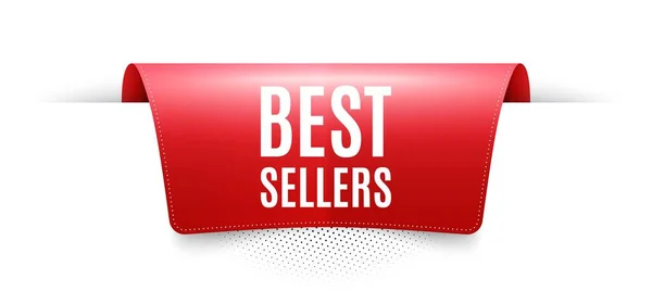 Best Verkopende Rood Lint Label Speciale Aanbieding Prijs Teken Reclame — Stockvector