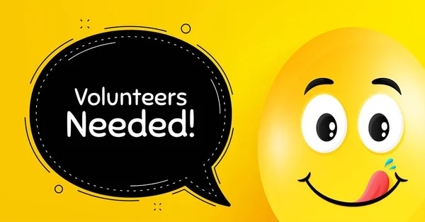 Потрібні Добровольці Пасхальне Яйце Смачним Посмішкою Обличчям Знак Волонтерської Служби — стоковий вектор