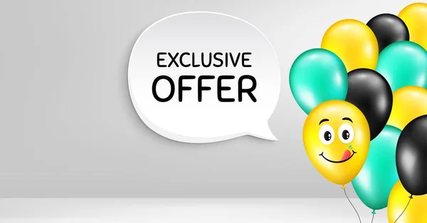 Exclusive Offer Smile Balloon Vector Background Sale Price Sign Advertising — Stock Vector