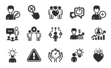 Çalışan takım çalışması, Reddet düğmesine tıklayın ve basit simgeler ekleyin. Sohbet eden insanlar, 