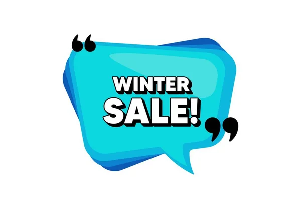 Winter Sale Blue Speech Bubble Banner Quotes Special Offer Price — Stock Vector