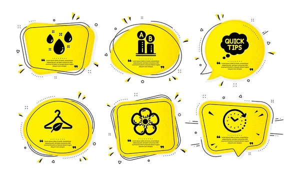 Pruebas Consejos Rápidos Iconos Lino Natural Conjunto Simple Burbujas Habla — Archivo Imágenes Vectoriales