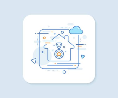 Kazanan ödül çizgisi ikonu. Soyut vektör düğmesi. Ödül işareti. En iyi başarı sembolü. Kazanan ödül çizgisi ikonu. Ev konsepti rozeti. Vektör