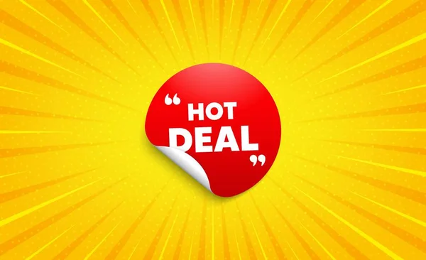 Hot Deal Sticker Yellow Background Offer Message Discount Sale Banner — Stock Vector