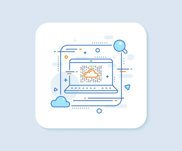 Ikona Systemu Przetwarzania Chmurze Abstrakcyjny Przycisk Wektora Internetowy Znak Przechowywania — Wektor stockowy