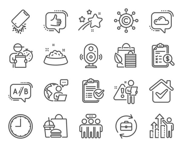 Набір Ділових Іконок Включена Піктограма Контрольний Список Опитування Результати Співробітників — стоковий вектор