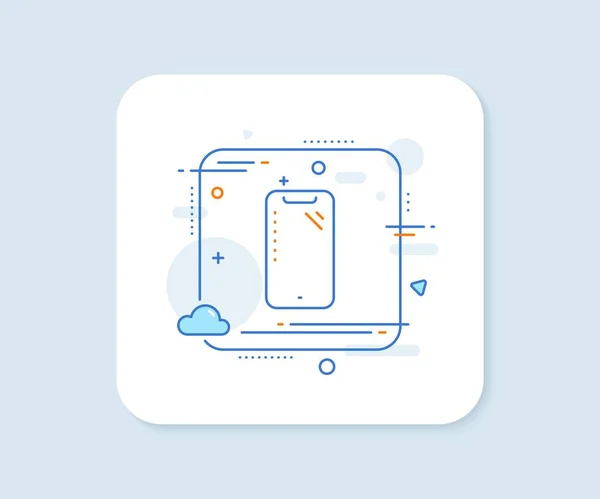 Ikona Linii Smartfona Abstrakcyjny Przycisk Wektora Kwadratowego Znak Telefonu Symbol — Wektor stockowy