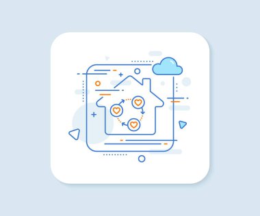 Arkadaş topluluğu simgesi. Soyut vektör düğmesi. Arkadaşlık aşk işareti. Yardım iş sembolü. Arkadaş topluluğu simgesi. Ev konsepti rozeti. Vektör