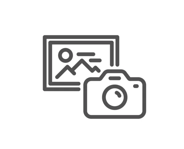 Icono Línea Cámara Fotográfica Signo Fotografía Imagen Imagen Símbolo Marcador — Vector de stock