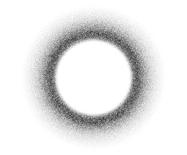 Dotwork染色图案矢量背景 沙粒效应 黑色的噪音点点 抽象的噪音干扰模式 黑点发牢骚横幅 柱形圆圈 随机点缀向量背景 — 图库矢量图片