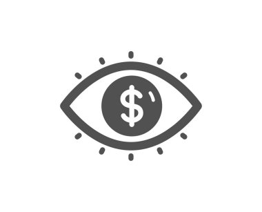 İş görüşü muhasebe simgesi. Finansal göz işareti. Para yatırımı sembolü. Klasik düz stil. Kalite tasarım elemanı. Basit bir iş görüşü ikonu. Vektör
