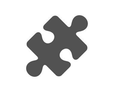 Bulmaca basit simgesi. Yapboz parçası işareti. İş meydan okuma sembolü. Klasik düz stil. Kalite tasarım elemanı. Basit bulmaca simgesi. Vektör