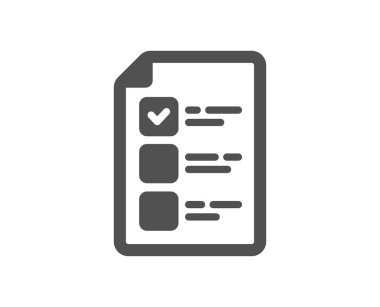 Oy pusulası basit bir simge. Oylama listesi işareti. Halk seçim sembolü. Klasik düz stil. Kalite tasarım elemanı. Basit oy pusulası simgesi. Vektör