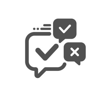 Çevrimiçi oylama simgesi. İnternet oylama tabelası. Web seçim sembolü. Klasik düz stil. Kalite tasarım elemanı. Basit bir çevrimiçi oy kullanma ikonu. Vektör