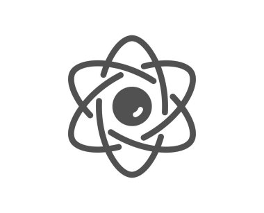 Atom çekirdeği basit simgesi. Nükleer güç işareti. Çekirdek enerji sembolü. Klasik düz stil. Kalite tasarım elemanı. Basit atom çekirdeği ikonu. Vektör