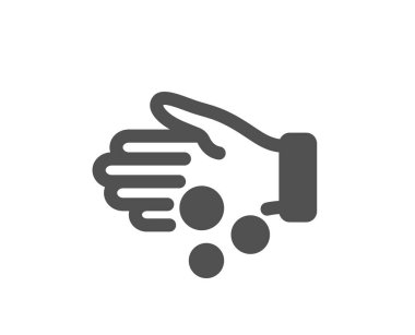 Bağış parası basit bir ikon. Bahşiş parası işareti. Nakit el işareti vermek. Klasik düz stil. Kalite tasarım elemanı. Basit bir bağış para ikonu. Vektör