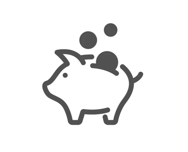 Piggy Bank Eenvoudig Pictogram Munten Geld Teken Zakelijk Spaarsymbool Klassieke — Stockvector