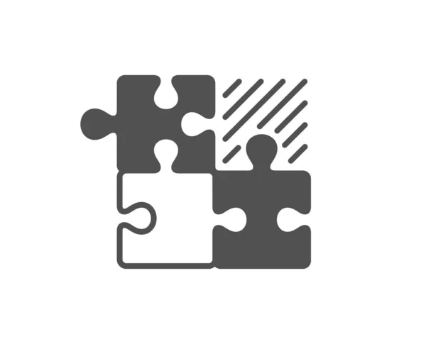 Puzzle Juego Icono Simple Decidir Jigsaw Signo Símbolo Combinación Estrategia — Vector de stock