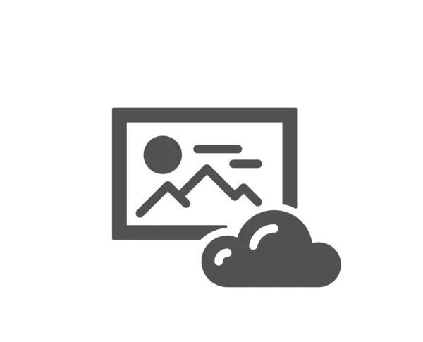 Foto Wolk Eenvoudig Pictogram Afbeeldingen Cloud Data Sign Afbeelding Plaatshouder — Stockvector