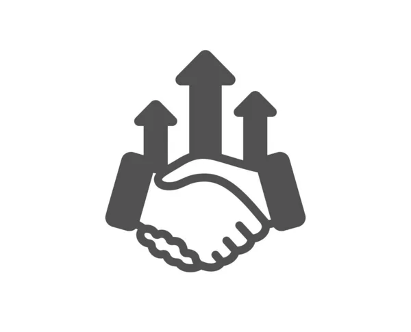単純なアイコンを扱う 握手のサインだ 投資成長チャートのシンボル クラシックフラットスタイル 品質設計要素 簡単な取引アイコン ベクトル — ストックベクタ