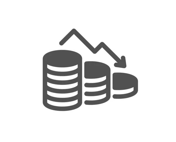 Pérdida Dinero Icono Simple Signo Crisis Financiera Símbolo Bancarrota Estilo — Archivo Imágenes Vectoriales