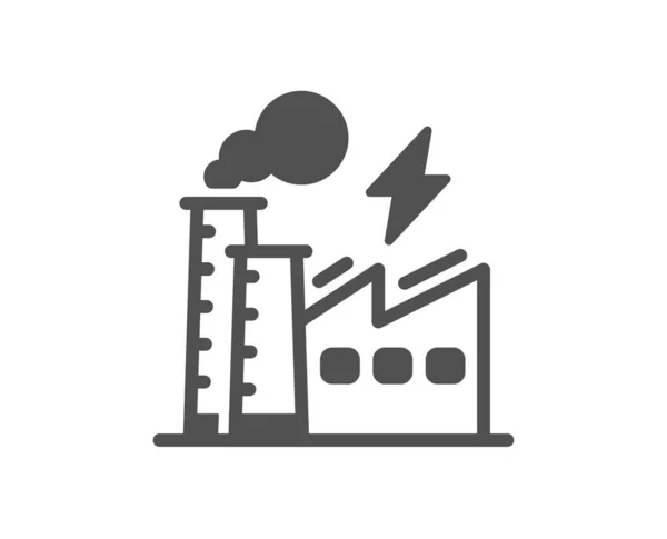 Фабрика Електроенергії Проста Іконка Електроенергетичний Знак Символ Блискавки Класичний Плоский — стоковий вектор