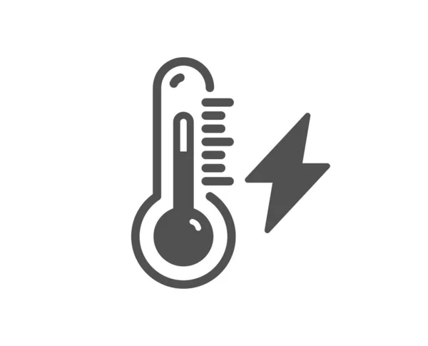 Energía Eléctrica Icono Simple Rayo Con Señal Termómetro Símbolo Energético — Archivo Imágenes Vectoriales