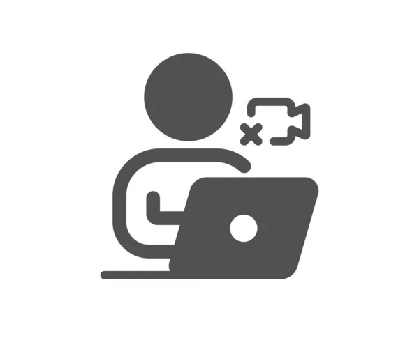 Простая Иконка Видеоконференции Онлайн Тренировочный Знак Символ Представления Веб Камеры — стоковый вектор